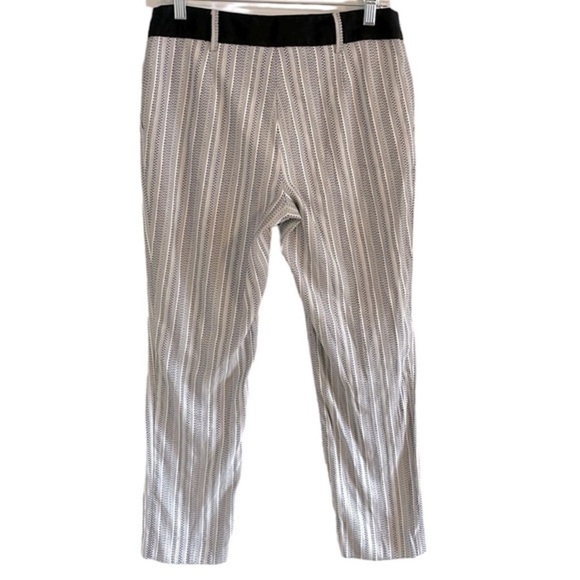 Reiss Dilly Straight Leg Trousers Women’s Size 4 High Waist Striped White Blue - Picture 4 of 9